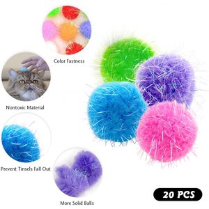 RIMOBUL 20 pièces, boules en pompon scintillantes de 1,5 pouce, jouets ronds et doux pour chat, utilisation en intérieur, vente chaude - Product Image 3
