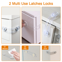 Ensembles de sécurité pour bébés en plastique anti-enfants avec loquet de sécurité pour armoire et protection d'angle - Certifié EN71