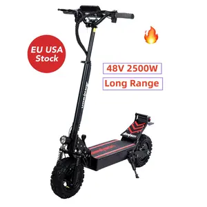 EU USA สต็อกแบตเตอรี่ 48v 11 off road นิ้วล้อ 60 กม./ชม.พับได้อย่างรวดเร็ว 2500w ไฟฟ้าสกู๊ตเตอร์