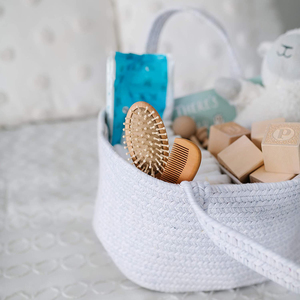KUYUE Cotton Rope Basket, Caddy Diaper Storage Bag, <strong>Changing</strong> <strong>Table</strong> Fabric Baskets &amp; Bins - Product Image 4