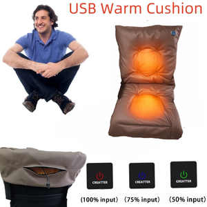 USB Powered Heated Seat <b>Cushion</b> 3 Temp Adjustable Full <b>Back</b> Heating Pad Removable Washable Faux Leather PP Cotton Heated <b>Cushion</b> - Product Image 6