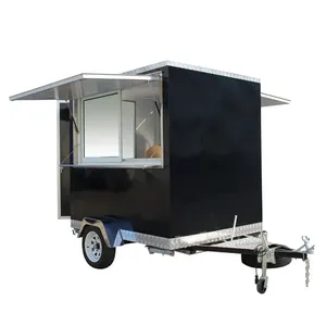 JX-FS210 定制的小黑色食品车移动食品车拖车