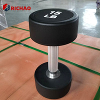 Haltères commerciaux en caoutchouc de 5 lb pour musculation, ensemble de poids pour salle de sport à domicile, haltères ronds de 5 lb