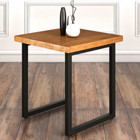 Table à manger rectangulaire convertible avec plateau en bois naturel et pieds en métal en forme de double U, table à manger moderne pour hôtel