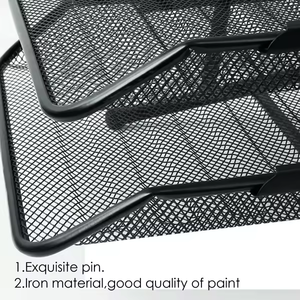 SHIRLEY YA DH003 Plateaux à documents en fil métallique noir avec 2 plateaux coulissants pour le rangement <span class=keywords><strong>de</strong></span> <span class=keywords><strong>bureau</strong></span> - Product Image 3