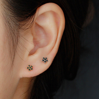 LYBURCHI 925 Sterling Silber 18K Vergoldete Blumen-CZ-Ohrstecker Minimalistischer Edel-Schmuck Großhandel Ohrringe 2026 Trend