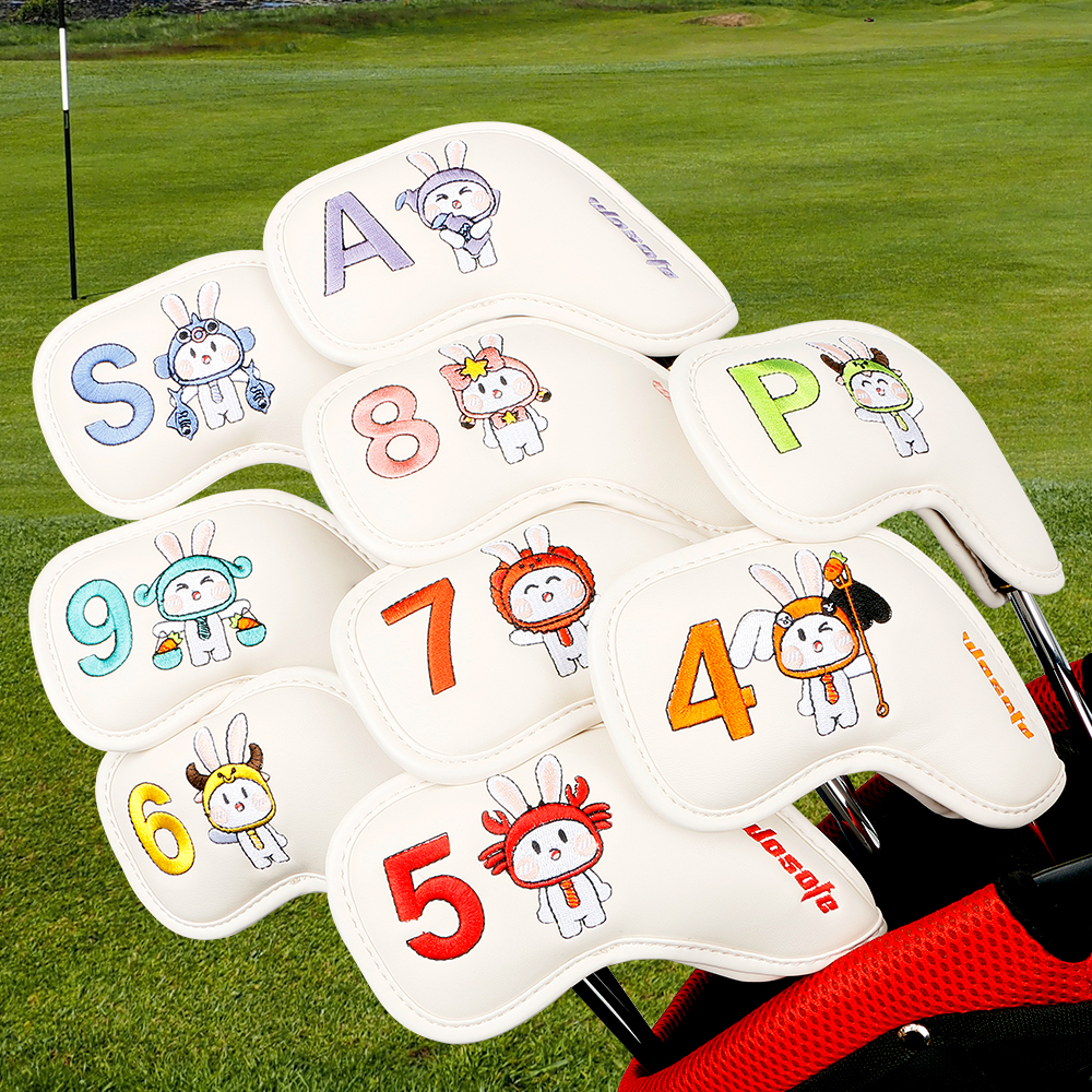 Black golf iron headcover