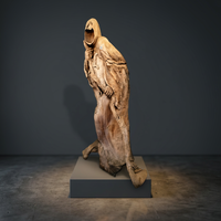 Statue de fantôme artistique traditionnelle en bois, artisanat en bois sculpté à la main, figurine décorative pour la maison, idéale pour un cadeau de pendaison de crémaillère ou de mariage