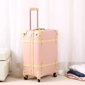 <span class=keywords><strong>Maleta</strong></span> de transporte de cuero PU hecha a mano de lujo de moda <span class=keywords><strong>antigua</strong></span> Retro Vintage, equipaje duro de tablero ligero para viajes familiares de 20 pulgadas - Product Image 6