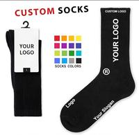 Chaussettes de sport pour jeunes avec broderie jacquard 3D, logo personnalisé, antidérapantes, respirantes, écologiques, chaussettes d'automne