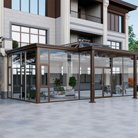Verrière en aluminium au design moderne, véranda, solarium, jardin d'hiver et d'été, verrière en verre pour toutes les saisons