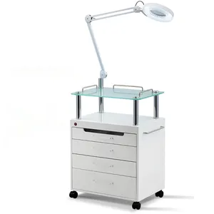 Cosmetic Cart Beauty Trolley Medical Cart For Beauty Bed With LED Cold Light UV Ozone Disinfection Cabinet Tattoo Lamp