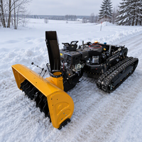 Tondeuse à gazon tout-terrain autopropulsée à poignée télescopique, 4 temps, sur chenilles en caoutchouc, avec accessoire souffleur à neige