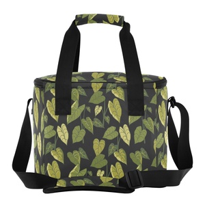 Sac isotherme de pique-nique grand format en nylon avec motif Kalo hawaïen, fermeture éclair et logo personnalisé, pour aliments et boissons - Product Image 2