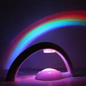 创意彩虹投影仪灯，电池彩虹灯夜灯儿童