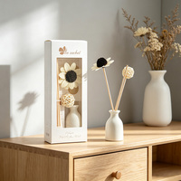 Coffret Cadeau Décoration Maison Promotion Affaires Diffuseur de Parfum en Céramique 30ml avec Bâtonnets de Fleurs Séchées et Emballage