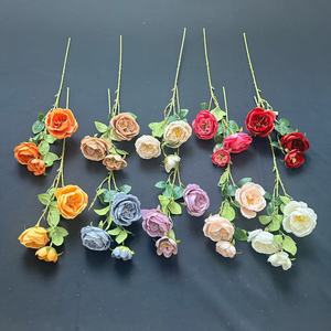 Fleurs artificielles Junheyuan, rose en soie, branche unique, arrangement floral pour la maison et la décoration de mariage - Product Image 1