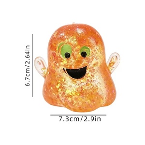 Botu Popular 12 piezas/caja Juguetes Blandos de Halloween, Lindos Fantasmas Sensoriales Antiestrés, Juguetes Blandos de Maltosa con Purpurina de Ascenso Lento - Product Image 4