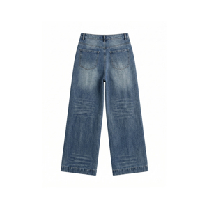 Anjie – Jeans baroque pour femme avec logo personnalisé, OEM, ODM, imprimé dentelle, corsage <span class=keywords><strong>rose</strong></span>, strass, marque privée, coupe large, denim haute couture, vente en gros - Product Image 3