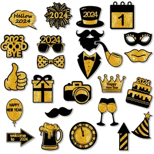 Party Photo Booth Props for Birthday Weddings Graduation Prom New Year Party Supplies Mix of Hats Glasses Tie Crowns