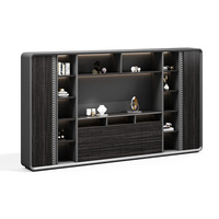 Bureau de direction haut de gamme en forme de L avec armoire de classement, mobilier de bureau modulaire pour salle du président, bureau en bois