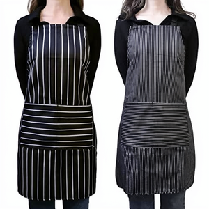 Linen <b>Apron</b> Adjustable Neck Strap 2pcs <b>Cooking</b> <b>Aprons</b> with Two Pockets Soft Lightweight Easy to Clean Unisex (Black+Grey) - Product Image 1