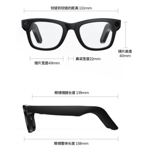 Smart <b>Glasses</b> E03 8MP AI <b>Camera</b> 4GB Memory Voice Call 220mAh Battery 30g Weight Black Color - Product Image 4