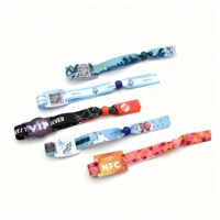 Individuelles RFID-Sublimationsarmband mit PVC-Etikett |   Großhandel NFC Stoff-Armband für Festival-Tickets |   Sicherheits-Event-Armband
