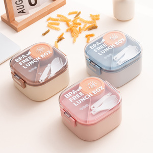 Bandeja de ensaladera todo en uno de 14*14*9CM, contenedor de salsa a prueba de fugas, contenedor de ensalada, caja Bento - Product Image 3