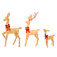 Ornements de Noël faits à la main en fer forgé, figurine de renne lumineuse à LED, décorations créatives festives en forme de bois de cerf, 26,5 pouces X