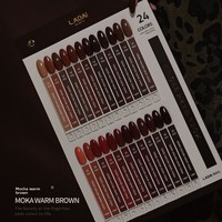 Ensemble de vernis gel Ladai, petit format, pointe dorée, moka, brun mat chaud, 24 couleurs, ensemble de vernis gel haut de gamme pour l'automne/l'hiver