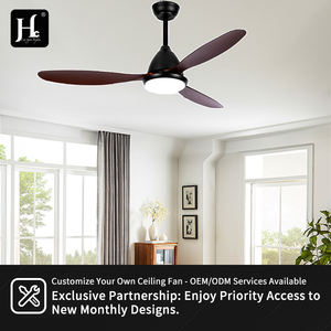 52-inch 3-ABS-blade decorative black illuminated <b>ceiling</b> <b>fan</b> for indoor living rooms - Product Image 5