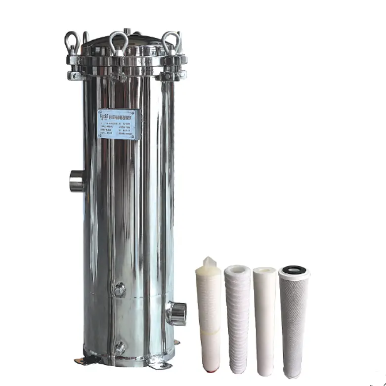 Stainless Steel SS304 316 1-200 micron High Flow Cartridge Filter Housing Industry On Reverse Osmosis System