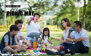 Özel piknik örtüsü büyük kalın roll up yastıklı dış katlanabilir su geçirmez piknik battaniyesi açık piknik plaj