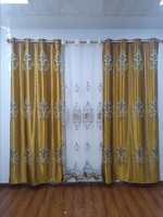 Rideau jacquard populaire en Afrique, occultant total, double couche, avec voile brodé