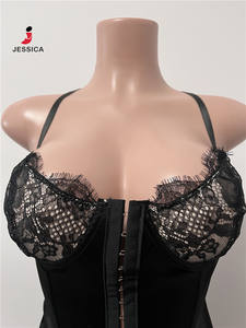 G1320-2026 Nuovo Prodotto Sexy Abito Mini Nero Senza Colletto Aderente in Pizzo con Struttura a Lisca di Pesce per Donne - Product Image 5