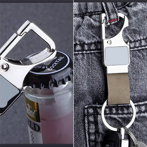 WELLFLYER <span class=keywords><strong>KECH</strong></span>-172 Vente en gros de porte-clés en cuir Ouvre-bouteille de bière Mousqueton LOGO personnalisable Cadeaux promotionnels pour hommes - Product Image 6