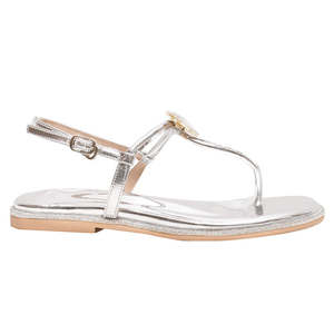 Sandales à bout ouvert à large bande avec matériau supérieur en strass confortable - Product Image 1