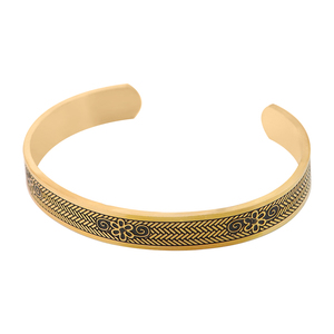 Simple Personalized Stainless Steel Gold Plated Fashion Temperament Trend <b>Men</b> and Women Adjustable <b>Bangle</b> Jewelry Set Wholesale - Product Image 5