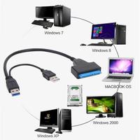 Disco Duro mecánico de 3,5 pulgadas, cable adaptador SATA a USB con fuente de alimentación de CC, USB 3,0 a SATA, línea de unidad fácil