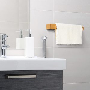 Porte-serviettes en bambou <span class=keywords><strong>sans</strong></span> perçage adhésif fort porte-serviettes de salle de bain porte-serviettes en bambou pour <span class=keywords><strong>cuisine</strong></span> salon salle de bain - Product Image 2