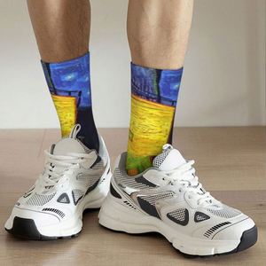 Calcetines Unisex con Estampado 3D de la Pintura Café en la Terraza Nocturna de <span class=keywords><strong>Vincent</strong></span> Van Gogh, Calcetines Personalizados, Antibacterianos, Cálidos, para Hombre, ODM - Product Image 5