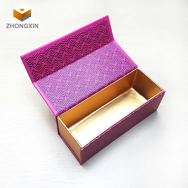 Wholesale luxury paper eyewear wine glass cardboard packing gift box custom purple sunglasses case packaging box