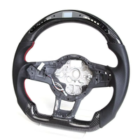 Volant de course personnalisé en cuir véritable et fibre de carbone, cousu à la main, pour Volkswagen Golf 7 MK7 GTI R avec écran LED