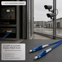 Kabel Patch LC/UPC Uniboot Duplex Single Mode Low Insertion Loss High Return Loss Panjang Kustom untuk Stasiun Basis 5G