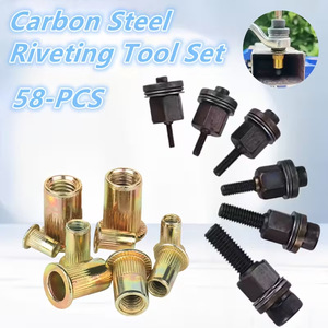 Manual Riveting Tool Kit 58Pcs M3 M4 M5 M6 M8 M10 Carbon Steel Rivet Nuts With Gun For Metal Fastening - Product Image 2