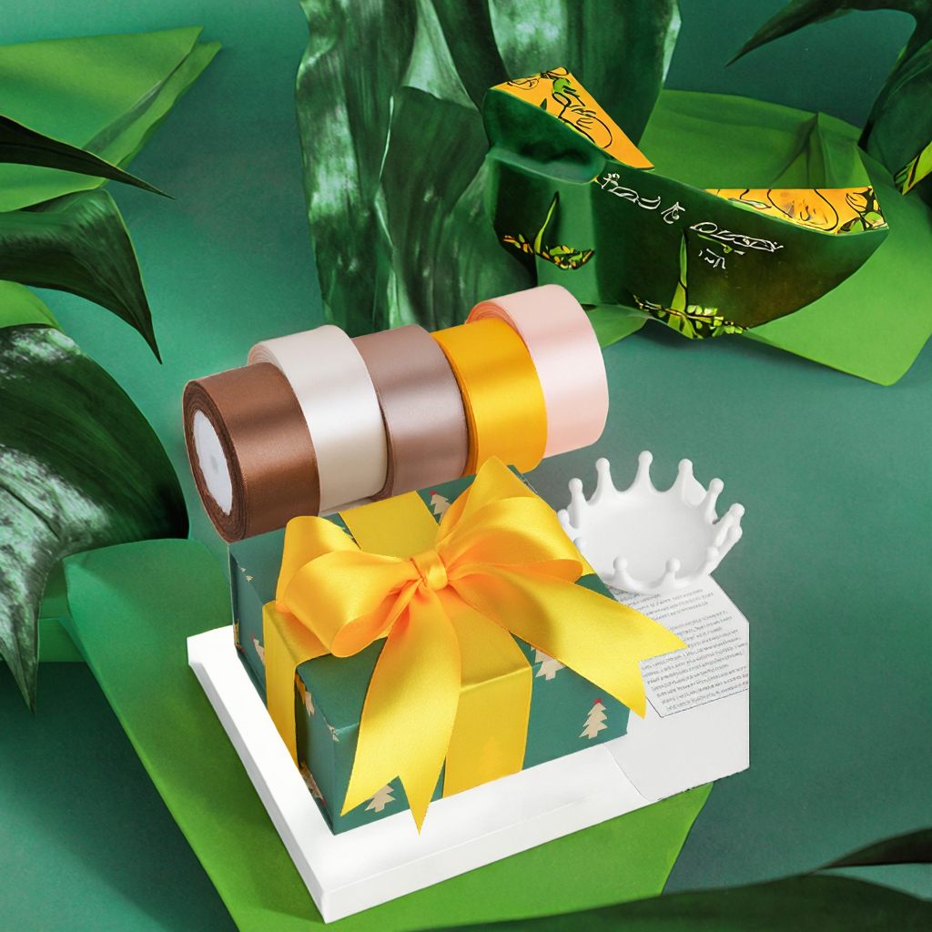 Wholesale Eco-Friendly Metallic 4cm Polyester Ribbon Colorful Christmas Gift Decoration Wedding 25 Yards Packaging Boxes Flower