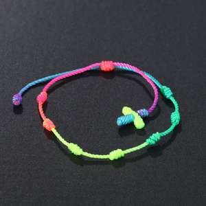 <span class=keywords><strong>Pulsera</strong></span> de Hilo Rojo con Cruz de <span class=keywords><strong>7</strong></span> <span class=keywords><strong>Nudos</strong></span>, Diseño Clásico Cristiano, Ajustable, Unisex, Amuleto de la Suerte, Regalo - Product Image 3