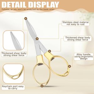 Nhỏ đa mục đích xách tay du lịch <span class=keywords><strong>mini</strong></span> kéo có thể gập lại bằng thép không gỉ kim loại gấp túi cắt kéo với hợp kim xử lý - Product Image 3