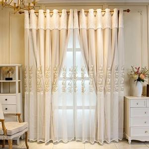 Rideaux Prêts à Poser à Œillets Brodés de Fleurs, Double Couche, Occultants, Isolants, Modernes, 100% Polyester, Toutes Saisons - Product Image 4